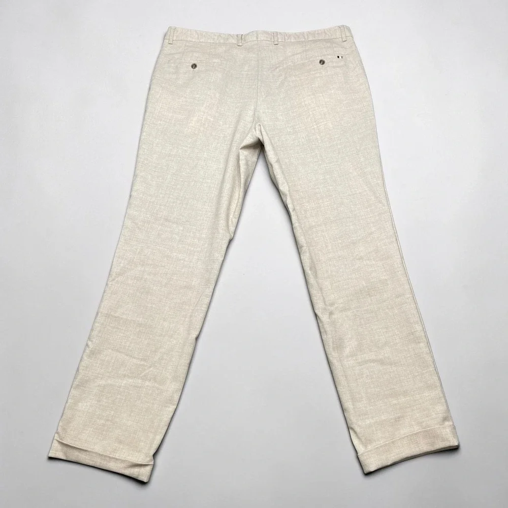 Hugo Boss H-Genius-224 Mens Beige Virgin Wool Blend‎ Dress Pants Size 40x31
